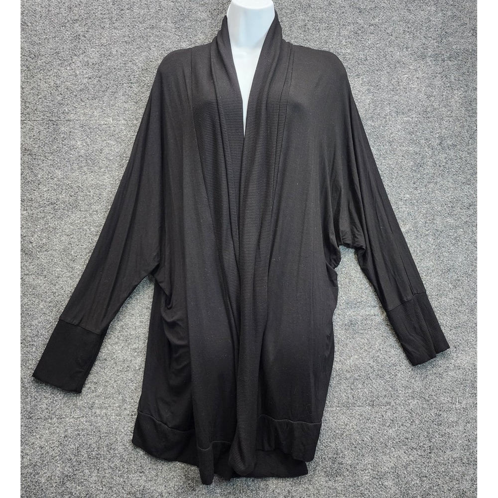 Torrid Super Soft Women's 1X Black Batwing Open Front Cardigan Goth Draped Cozy